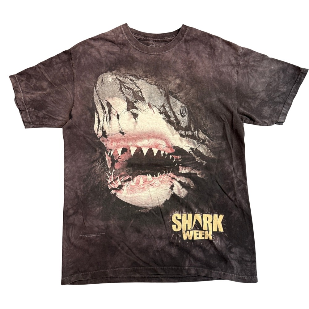 The Mountain Shark Week T Shirt Mens Medium‎ Gray Tie Dye David Penfound 2013